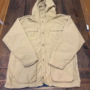 L.L.Bean Baxter State‎ Parka Mens L Khaki Jacket Hooded Button Up vintage 1970s